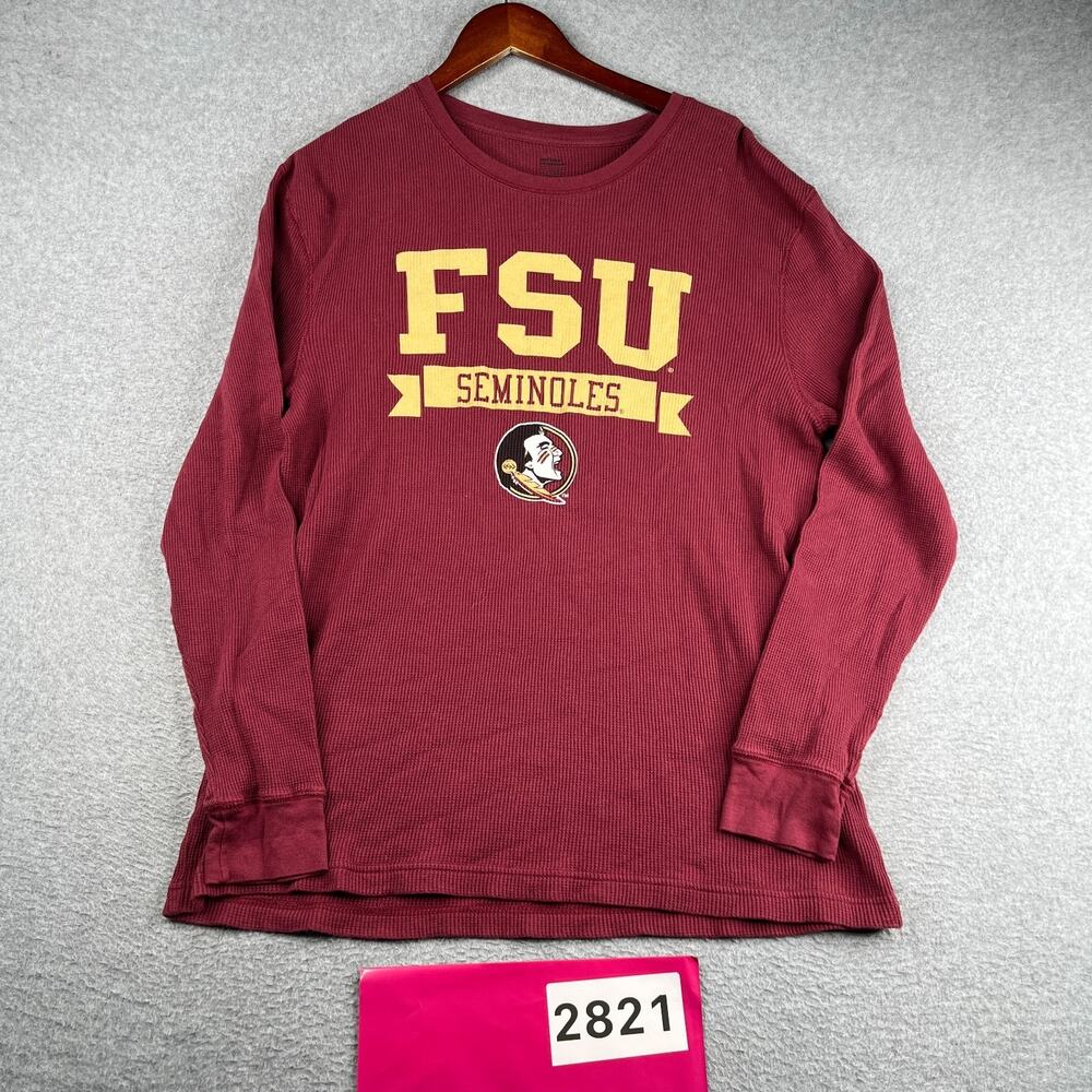 Florida State Seminoles FSU Long Sleeve Waffle Knit Shirt Graphic Print Mens L